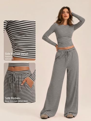 Trendy Queen Women's 2 Piece 2026 Fall Fashion Lounge Set with Pockets
