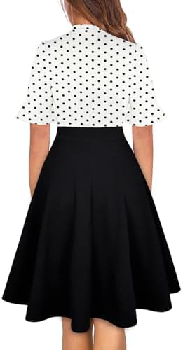 Women Summer Floral Ruffle Sleeve Wear to Work Church Wedding Guest Party Dresses