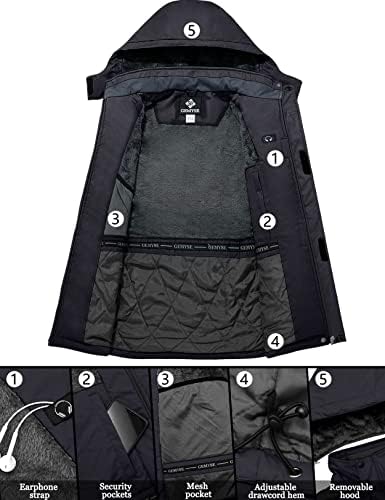 GEMYSE Men's Winter Ski Jacket Waterproof Snow Coat with Detachable Hood