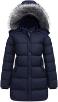 GGleaf Women's Winter Puffer Coat with Removable Fur Hood Warm Snow Jacket