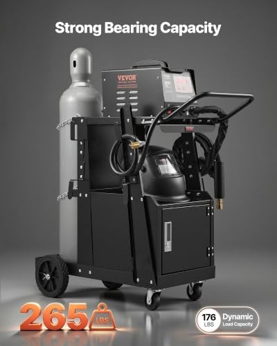 VEVOR 2-Tier Welding Cart Heavy Duty with Anti-Theft Lockable Cabinet