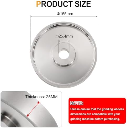 HARFINGTON Diamond Lapidary Wheel 6 Inch x 1 Inch Arbor Hole 800 Grit Grinding Wheels for Stone, Marble, Glass, Ceramics, Crystal, Carbide, Steel