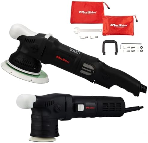Maxshine 6” M21 Pro & 3” M312 Dual Action Polisher Combo – 21mm & 12mm Car Buffer Set, 6-Speed, 5/16”-24 Thread – Auto Detailing Tool for Cars, Trucks, SUVs & Boats, Swirl & Scratch Removal