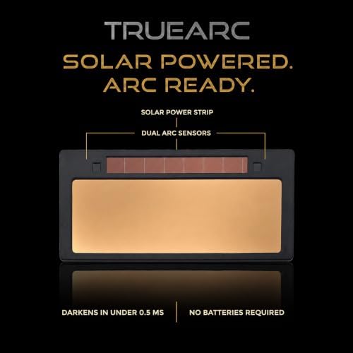 Gold Auto-Darkening Welding Lens, Shade 9, 2" x 4 1/4", Solar-Powered True Color Filter for Welding Hoods