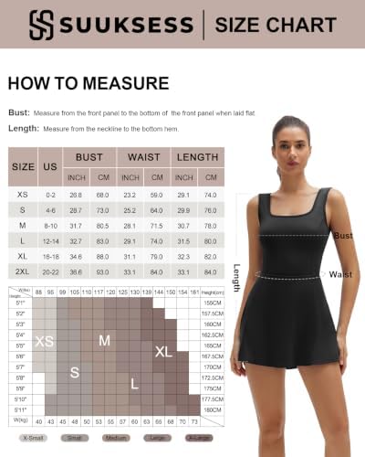 SUUKSESS Tennis Dress with Shorts Underneath Easy Peasy Athletic Dresses