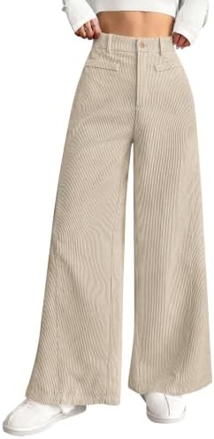 PRETTYGARDEN Women's High Waisted Corduroy Pants Casual