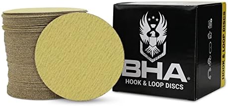 BHA 5" No Hole Hook & Loop Sanding Discs for DA Sander, 320 Grit - 100 Pack