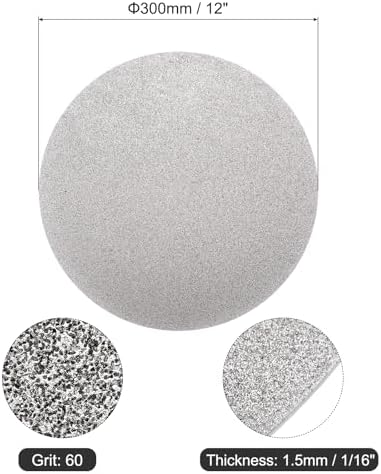 uxcell Diamond Sanding Grinding Disc, 12-Inch (300mm) Grit 60 No Center Hole, Flat Lap Disk Polishing Discs Abrasive Wheel for Gemstone Tile Porcelain Glass Stone Metal