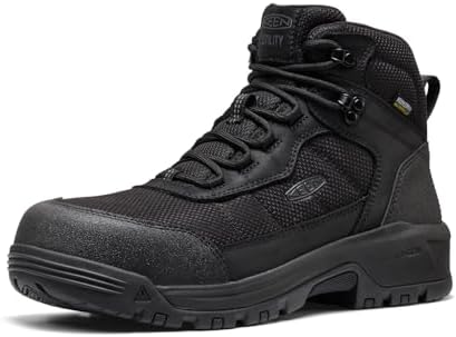KEEN Utility Men's Skokie Hiker Style Mid Height Composite Toe 90 Degree Waterproof Work Boots