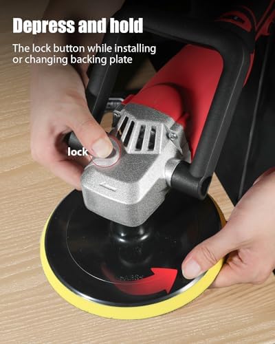 AVID POWER Car Rotary Buffer Polisher Waxer 1200W, 6 Speeds, Polishing Pads