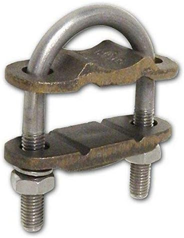 Morris 91764 Copper Ground Clamp, U Bolt, 2 Conductor, 3-1/2-inch Pipe, No. 4-250 MCM, 5-3/8-inch x 6-1/4-inch