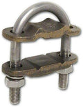 Morris 91752 Morris Products 91752 U Bolt Ground Clamp, Copper, 2 Conductors, #4 - 250 MCM Wire Range, 1" Pipe Size