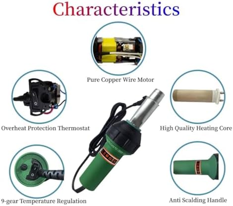 110V Hot Air Gun Welding Torch 1600W Heat Gun Plastic Welder Roofing Welder Kits PVC Welding Machine