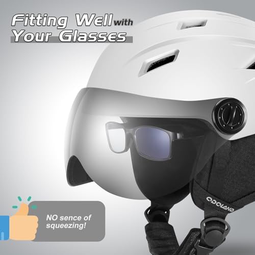 Odoland Ski Helmet with 2-in-1 Visor Goggles, Lightweight for Men Women