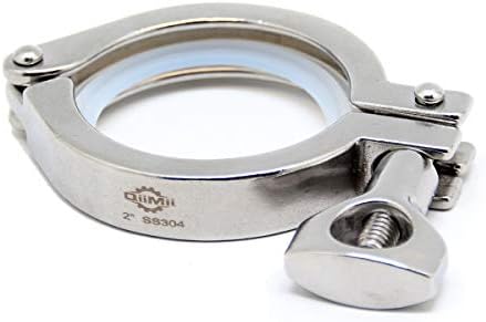 QiiMii 13MHHM Stainless Steel 304 Single Pin Heavy Duty Tri Clamp with Wing Nut for Ferrule TC 2"(2 Inch)