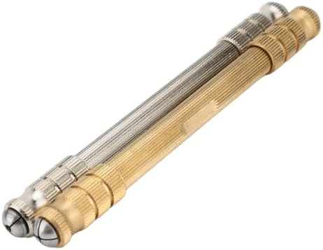Pin Vise Hand Drill, Double Headed High Strength Brass Metal Mini Drill with 4 Interchangeable Chuck Sizes for Watch Repair Carving Clock Making