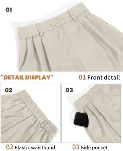 KICZOY Women Casual Wide Leg Dress Pants High Waist Lightweight Flowy Pants