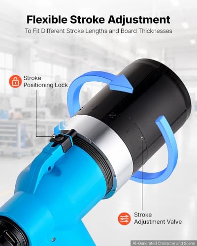 VEVOR Automatic Pneumatic Rivet Nut Gun Kit with 13PCS SAE & Metric Gun Heads, Industrial-Grade 5620LBS Pulling Force, Air Rivet Nut Tool for Automotive, Construction, Industrial Manufacturing