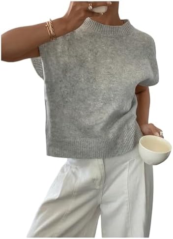 SOLY HUX Women's Short Sleeve Business Casual Sweater