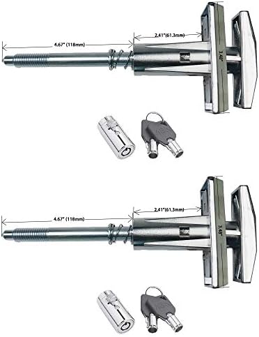 Dixie Narco T-Handle Replacement Whole Set Assembled with High Security Lock (Chrome Pack of 2, Assembled w/Tubular Lock)
