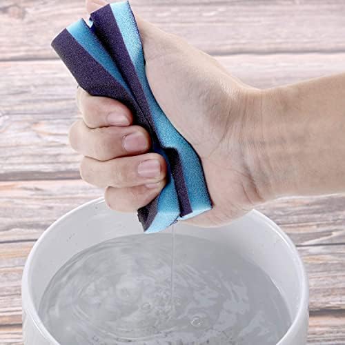 Utoolmart Sanding Sponge Sanding Blocks, 180 Grit Wet Dry Sandpaper Sponge, Washable and Reusable Sand Sponge Kit, for Kitchen Cookware Cleaning and Rust Removal of Rusted Metal, Blue, 4 Pcs