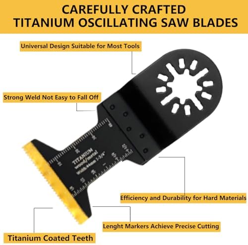 20 Pcs Titanium Oscillating Saw Blades Compatible with Star-Lock Tools