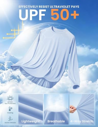 MLYENX 7 Pack Long Sleeve Shirts for Men Sun Protection Quick Dry