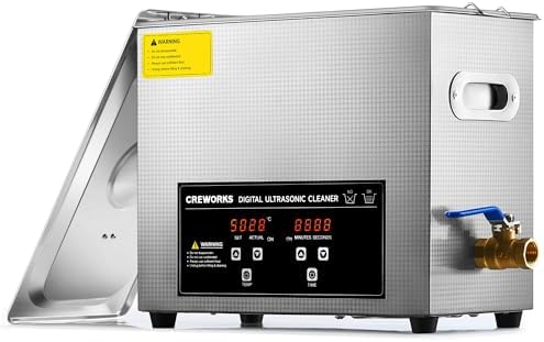 CREWORKS 6L Digital Sonic Cleaning Machine - 180W 40kHz Ultrasonic Washer