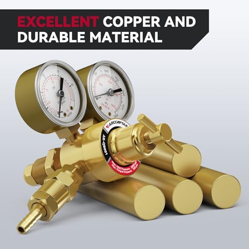 ARCCAPTAIN Argon CO2 Regulators Gauges Gas Welding, CGA580 Inlet Connection