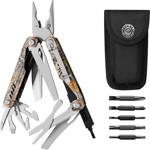 PERWIN Multitool - 26 in 1 Multi Tool Pliers with Pocket Knife, Bottle Opener, Saw, EDC for Survival Camping, Hunting and Hiking, Stainless Steel