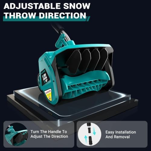 17" 40V Brushless Electric Snow Shovel, Cordless Wheeled Snow Thrower with 2×4.0Ah Batteries, 8" Depth, 22FT Throw, Adjustable Handle, for Driveway, Deck, Steps & Winter Outdoor Snow Clearing