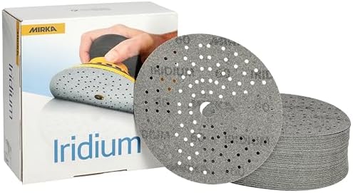 Mirka Iridium Sandpaper 6 Inch Hook and Loop 60 Grit 50 pcs