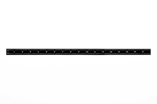 PEC Tools 18-Inch Flexible Stainless Steel Mechinist Ruler, High-Contrast Black Chrome Finish, 3R Graduation (1/32", 1/64", 1/10", 1/50"), Trusted by Professionals, Made in USA