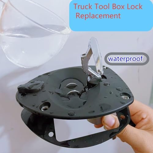T Handle Latch Single Point Compression Latch for Rv Truck Door Tool Box Lock Replacement Universal T-Handle Lock (Black+Silver)