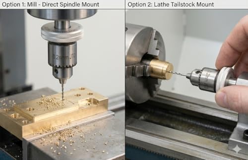 Buyohlic JT0 Micro Precision Drill Feed Quill – Sensitive Manual Feed Control, 0.3–4.0 mm Capacity, For Milling Machine & Lathe Drilling (Micro Drill Adaptor Quill)