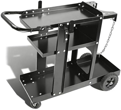 Welding Cart for Mig Welder - Table Top Cabinet With Gas Bottle Storage - Miller Machine Equipment Plasma Cutter - Durable 400 Lbs Capacity