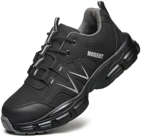 Hogent Steel Toe Shoes for Men Women - Non Slip & Lightweight Work Shoes