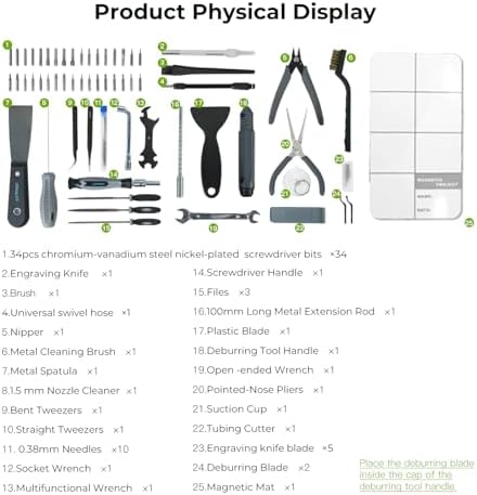 Creality 3D Printer Tool Kit, 74Pcs 3D Printing Tool Wrap Kit Assembly/Removal/Filament Cutting Set 3D Printer Accessories for All FDM Printers Cleaning Finishing Printing