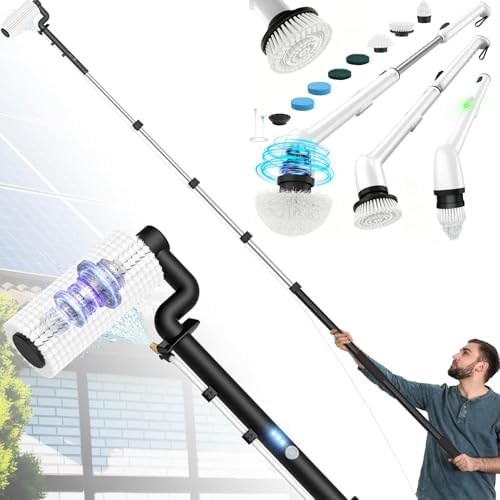 LyriFine Electric Spin Scrubber Full-Body IPX7 Waterproof & 20Ft Extendable Electric Solar Panel Cleaning Brush