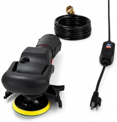 Professional Wet Concrete Polisher, High-Torque 1100W Variable Speed Water-Fed Wet Grinder with Diamond Cup Wheel & 7PCS Pads for Granite, Marble & Countertop Restoration