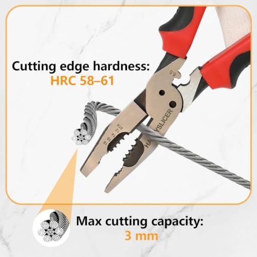 8.5" 7-in-1 Linesman Pliers, Heavy Duty Combination Pliers