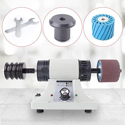 110V 8000RPM Leather Polisher Grinder Machine Leather Edge Grinding Burnishing Tool with 4 Belts Practical for All Vegetable Tanned Leather Products（30*12.6*13cm）