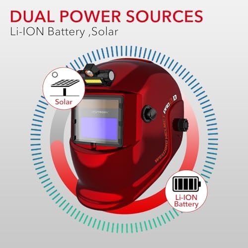 TRQWH Welding Helmet with Light True Color Auto Darkening Welding Helmets for Men Solar Powered Welding Hood with 2 Arc Sensor Wide Shade 4/9-13 for TIG MIG ARC Cool Welder Mask