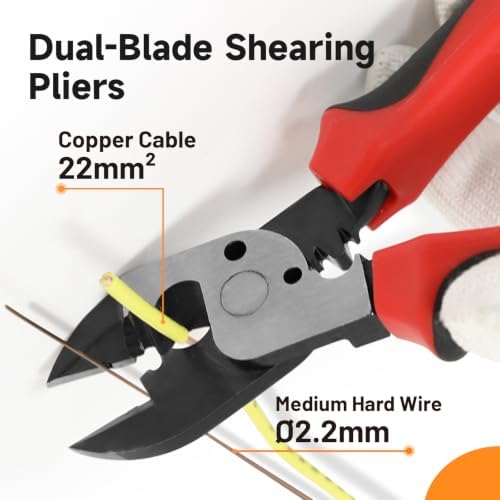 7" 5 in 1 Diagonal Cutting Pliers, CR-V Wire Cutter