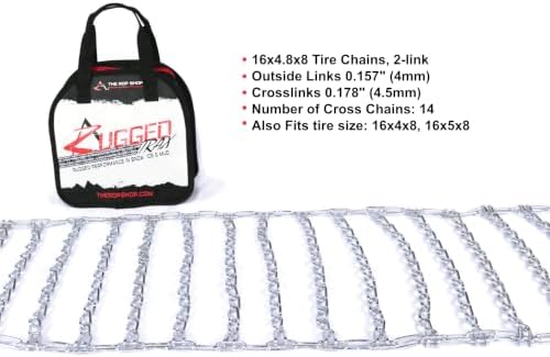 The ROP Shop Pair of 2 Link Tire Chains 16x4x8