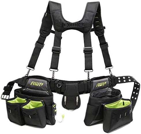 AWP Tool Belt Tool Rig, Durable Premium Utility Belt Organizer for Men & Women, Utility Work, Electrician, Mechanic