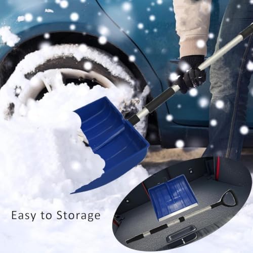 Snow Shovel for Driveway Home Garage Snow Removal 48 inch Long（Black）