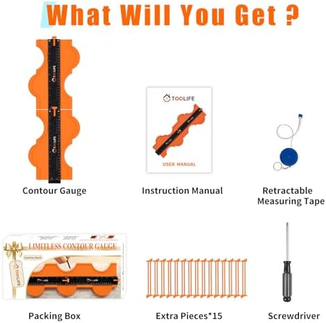 TOOLIFE 20 Inch Contour Gauge Profile Tool with Unlimited Connection