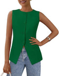 PRETTYGARDEN Women Tailored Suit Vest Business Casual Tops