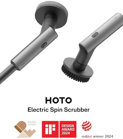 HOTO IPX7 Full Body Waterproof Electric Spin Scrubber, Shower Scrubber with 6 Brush Heads Bundle with 3 Pcs Replacement Pads
